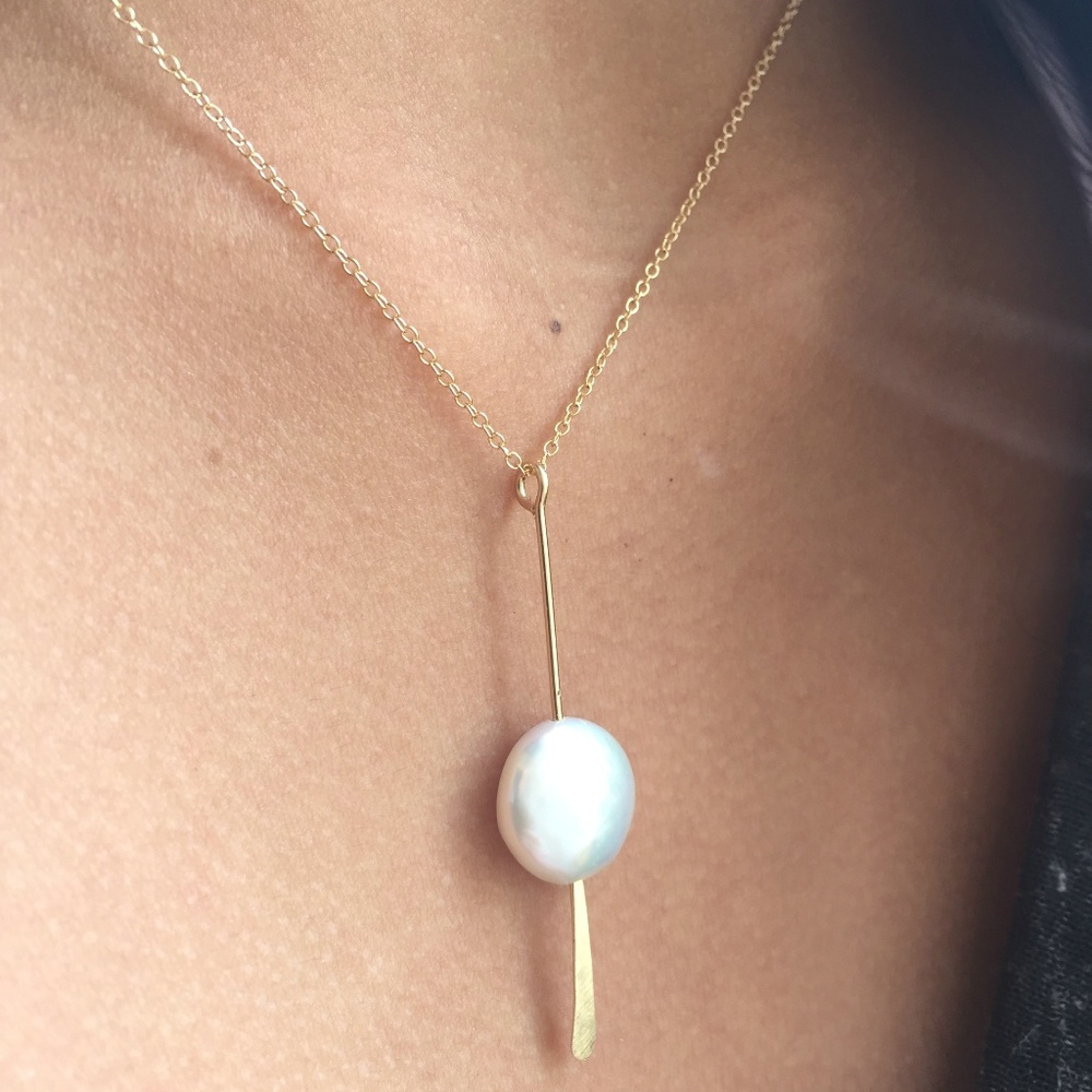 Coin stick necklace